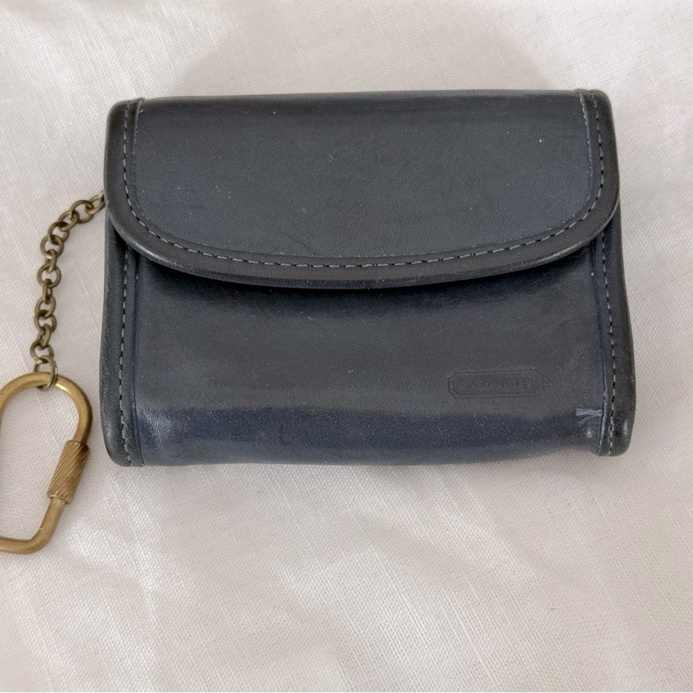 Vintage COACH Navy Blue Multifunction Purse Keychain Wallet